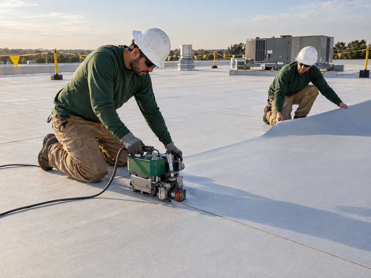 Illustration of commercial roof reroof / recover
