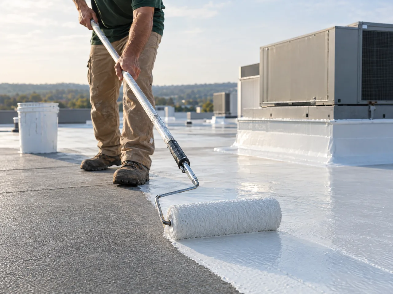 Illustration of commercial roof restore